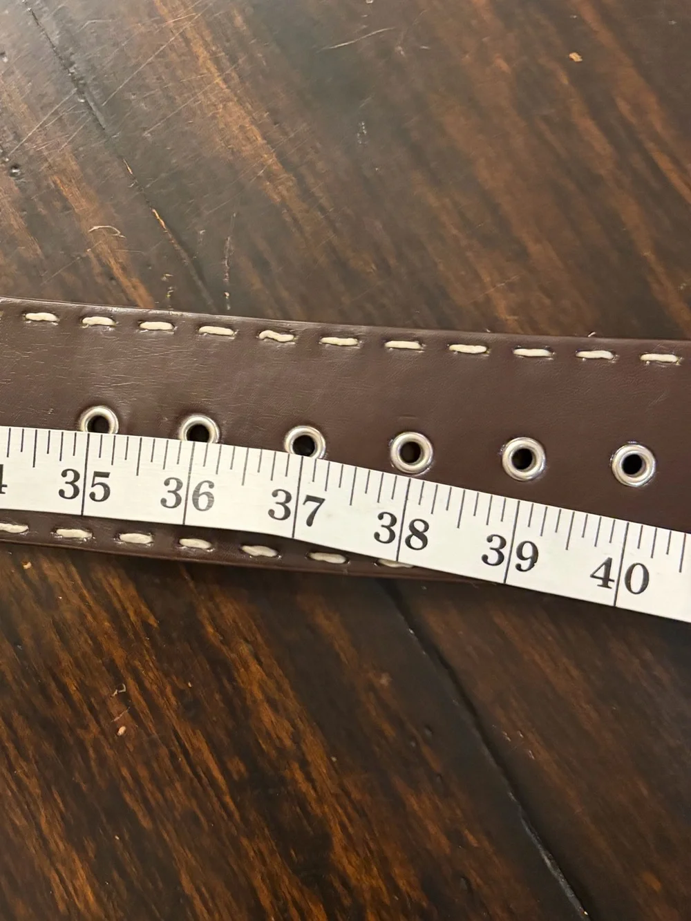 Classic Brown Leather Belt with Contrast Stitching - Women's Accessory
